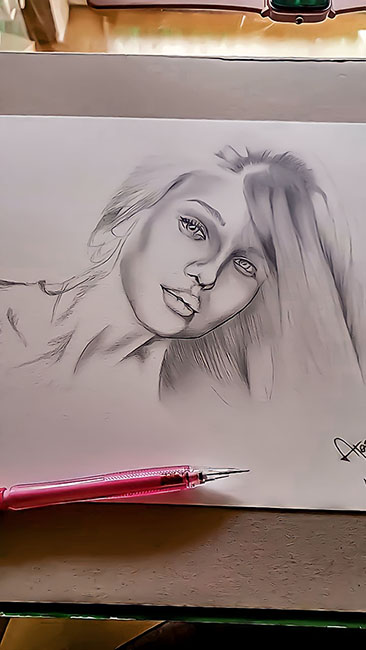 The Perfect Medium fine art pencil portrait commission 500