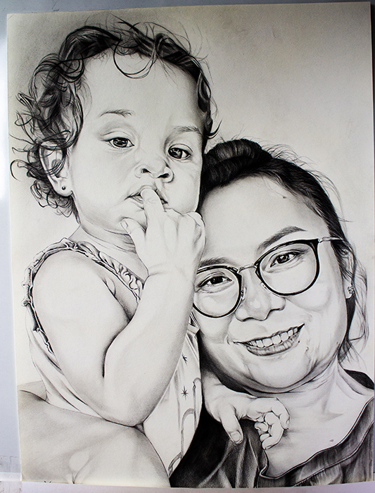 realistic pencil drawing of couple 500