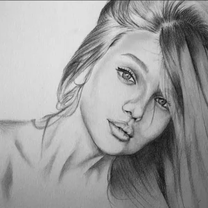 hand drawn portrait from photo, custom drawing