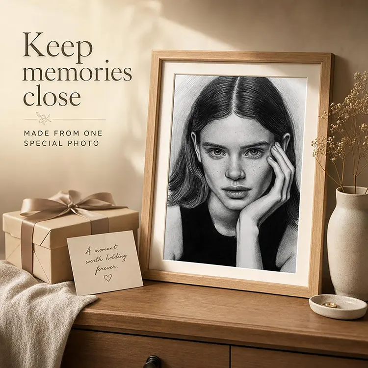gifting custom pencil portrait